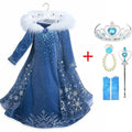 Girls Queen Print Birthday Princess Dress Kids