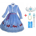 Girls Queen Print Birthday Princess Dress Kids