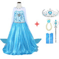 Girls Queen Print Birthday Princess Dress Kids