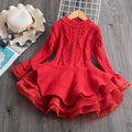 Winter Knitted Chiffon Girl Dress