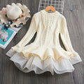 Winter Knitted Chiffon Girl Dress