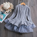 Winter Knitted Chiffon Girl Dress