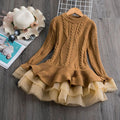 Winter Knitted Chiffon Girl Dress